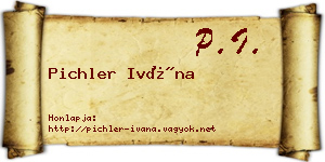 Pichler Ivána névjegykártya